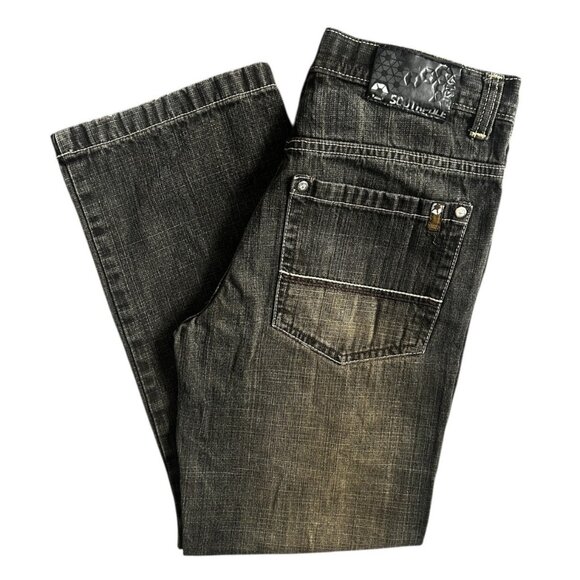 Southpole Jeans Boys Youth 14 Gray Straight Leg Dark Wash Denim  Baggy Y2K - Picture 1 of 11